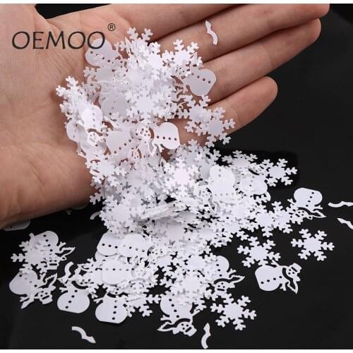 15g White Snowman And Snowflake Merry Christmas Table Confetti For Home Party Decoration