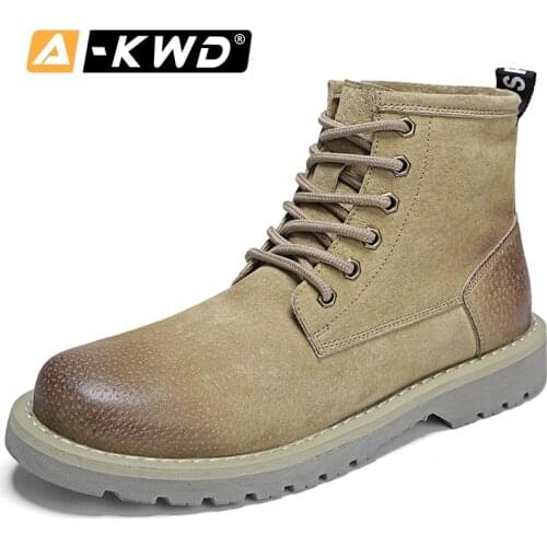 Fashion Black Brown Khaki Winter Men Boots With Fur Snow Boots Lace Up Outdoor Casual Winter Men Shoes Pig Skin Leather Boots 44