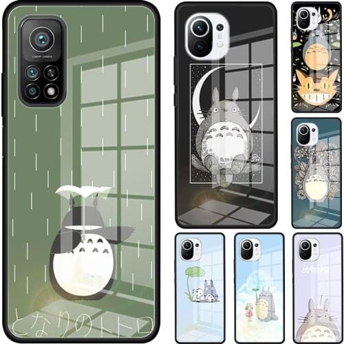 My NeighbourTotoro Tempered Glass Phone Case For Xiaomi Mi 11 Ultra Poco X3 NFC 10T Pro Note 10 Lite 5G 9T M2 F2 11i Cover
