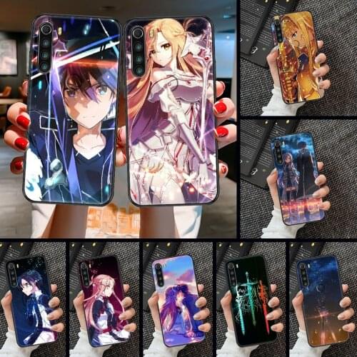 Sword Art Online SAO Anime Phone case For Xiaomi Redmi Note 7 7A 8 8T 9 9A 9S 10 K30 Pro Ultra black art Etui 3D cell cover
