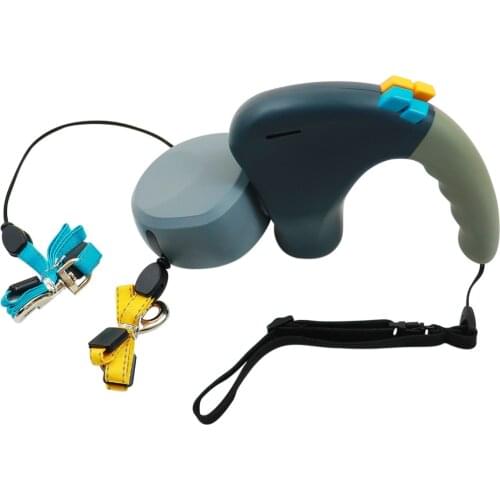 Long Strong Pet Double Leash Large Dogs Durable Nylon Retractable Big Dog Walking Leash Leads Automatic Extending Dog Leash Rope