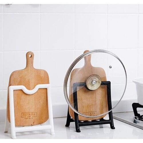 Home Kitchen Shelves Kitchen Organizer Pot Lid Storage Rack Shelf Countertop Punch-free Spoons Pad Bracket Accessories Tools