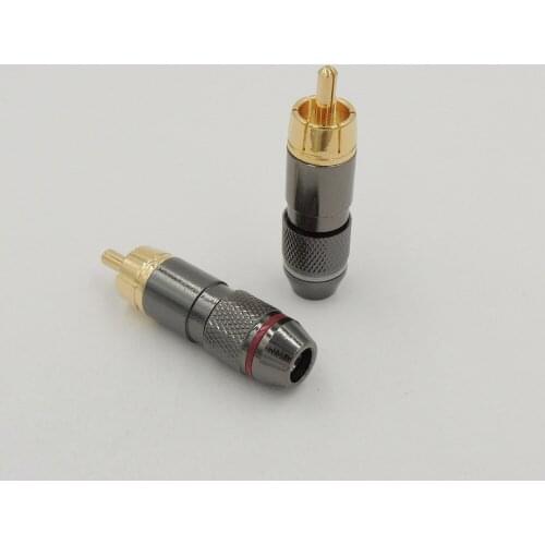 Hi End RCA Male Plug Adapter Audio Phono Gold Plated Solder Connector