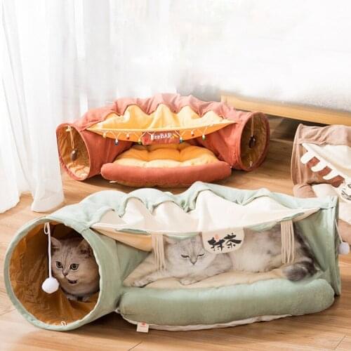 Cats Toy Tunnel Interactive Play Toy Mobile Collapsible Ferrets Rabbit Bed tunnels Indoor Toys Kitten Exercising Products Pet