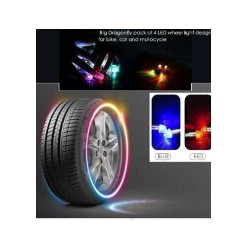 4pcs Car Wheel Tire Valve Cap Lights LED Nozzle Air Valve Cap Light Cap Cover Accessory Top Led Flash Tyre Wheel Valve Cap Light