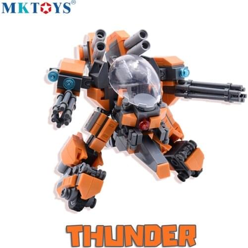 Alpha Squad Thunder Mech Robot Bricks Military Wars Series Galaxy Soldier Building Blocks MOC 3D Model Figures DIY For Boys Toy