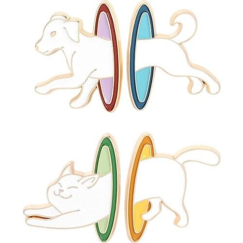 Creative Animal Bust Portrait Dog Cart Enamel Pins Cartoon Badges For Men Women Attactive Clothes Accessories