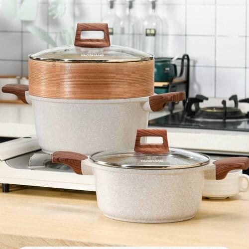 Light smoke, less oil, golden hemp soup pot, no stove, Maifanshi pot bottom, high efficiency, household soup pot, stew pot, easy