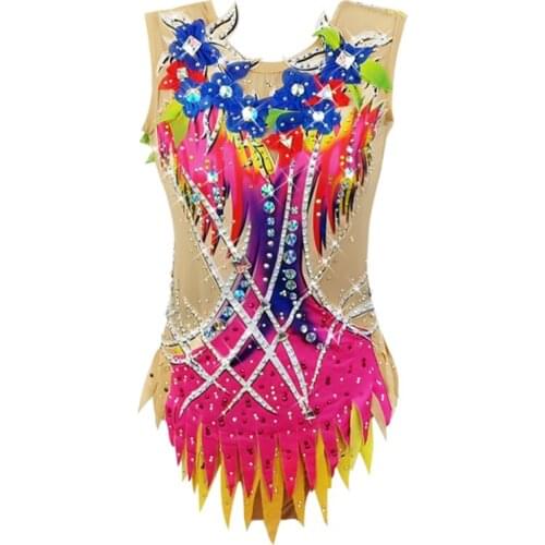 LIUHUO Custom Rhythmic Skating Dress Girls Gymnastics ballet tumbling leotards for girls