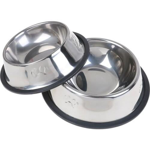 Outdoor Dog Cat Bowls Stainless Steel Travel Footprint Feeding Feeder Water Bowl For Pet Dog Cats Puppy Food Dish
