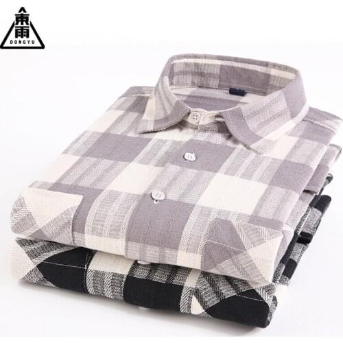 Mens 2021 Spring & Autumn Mens New Plaid Shirt Cotton Top Coat Black White Plaid Boys Loose Shirt