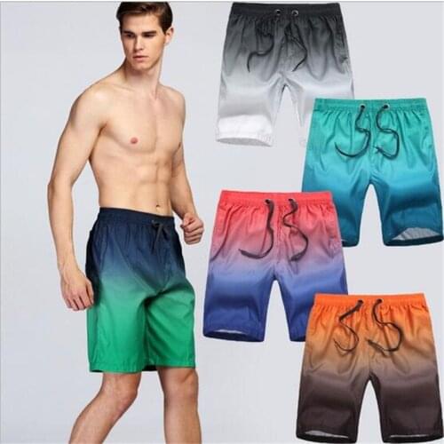 Wholesale Gradient color Quick-Drying Beach Shorts Mens Surf Short Pants Swim Beachwear