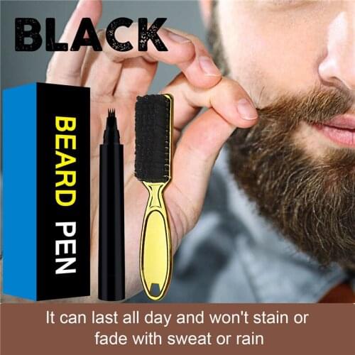 Beard Filling Pen Kit Beard Pencil Filler Waterproof Moustache Pen Beard Brush Moustache Coloring Shaping Tools Beard Enhancer