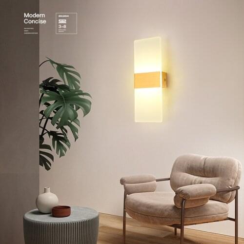 TV background light modern simple bedroom bedside rectangular aisle hotel wall light Romantic Wall lamps acrylic lampshade 220V