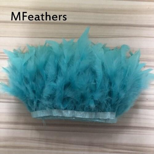 Sky blue Turkey Feathers Trim Cloth Sideband Chicken Pheasant Feather Trims Clothing Wedding Feathers Ribbon 10Meters/lot