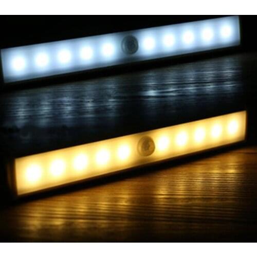 6/10 LEDs PIR LED Motion Sensor Light Cupboard Wardrobe Bed Lamp LED Under Cabinet Night Light For Closet Stairs Kitchen