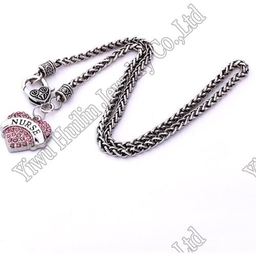 New Fashion Family Crystal Love Heart Pendant Rhinestone Necklace Chain Charm