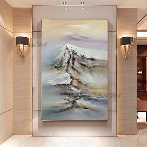 New Arrival Abstract Landscape Painting Of The Sea Of Clouds At The Top Of The Mountain Modern Home Decoration Canvas No Framed