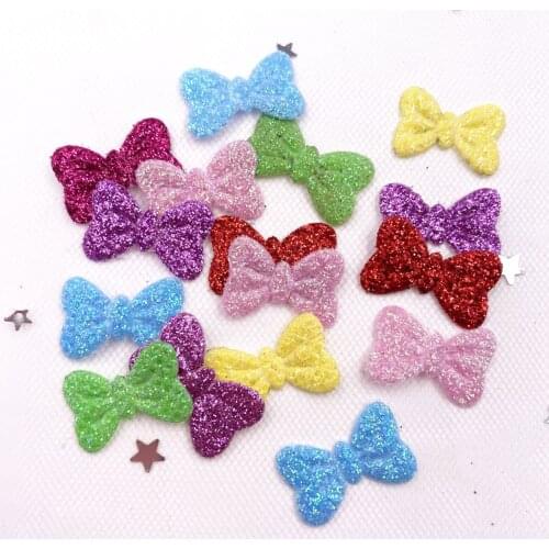 New 200PCS Mix Glitter Nonwoven Bowknot Felt Fabric Cloth Appliques Wedding DIY Sewing Patch Accessories DIY Craft SE355