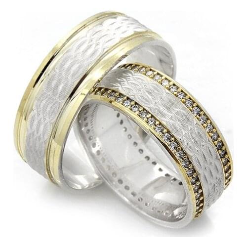 Couple Wedding Ring Sterling Silver 925 Woman And Man Luxury Jewelry Bands Fashion Engagement Anniversary Ancient Greek Model