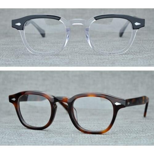 Round Handmade Acetate Frame Women Johnny Depp Glasses Men Brand Designer Computer Goggles Optical Spectacle frame Demi Myopia