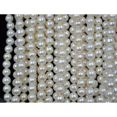 Wholesale 5 strands 9mm white cultured freshwater pearl lots