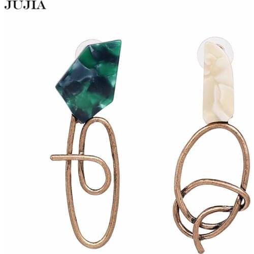 Wholesale JUJIA Vintage Chic Acrylic Earrings Irregular Resin Drop Dangle Earrings For Women Geometric Jewelry Brincos