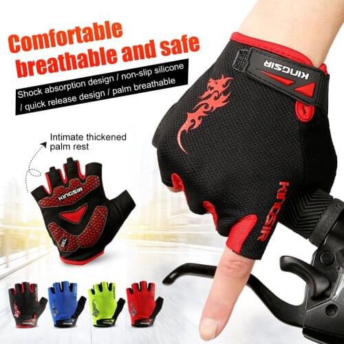 Unisex Bike Riding Gloves Non-Slip Half Finger Wear-Resistant Breathable Cycling Gloves Shock absorption Bicycle Gloves MTB
