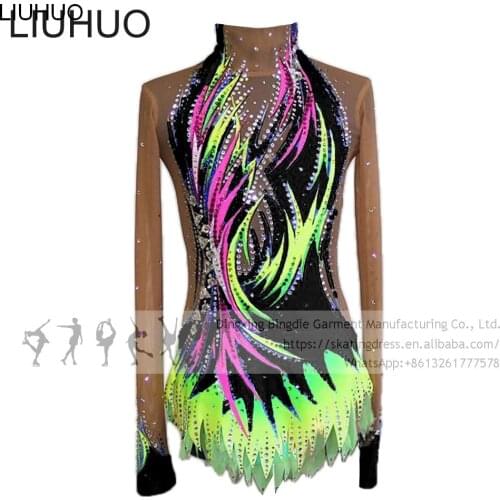 Figure Skating Dress Women Girls Christmas Costume Performance Gymnastics Leotards Sublimation Competition Dress for Ice Skating