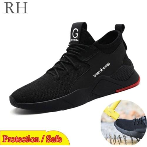 Plus Size 50 Work Men Women Industrial Construction Outdoor Sneakers Casual Steel Toe Waterproof Puncture Proof Safety Shoes