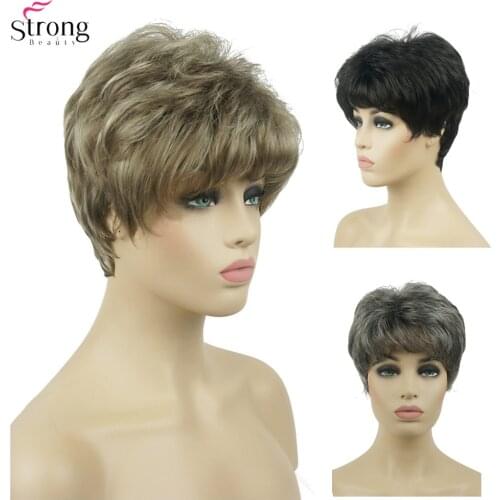 StrongBeauty Womens Wig Short Natural Curly Hair Synthetic Capless Wigs