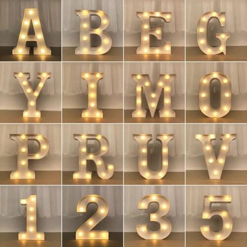 DIY LED Letters 26 English 0-9 Digital Number Creative Luminous LED Letter Night Light Christmas Wedding Birthday Party Decor
