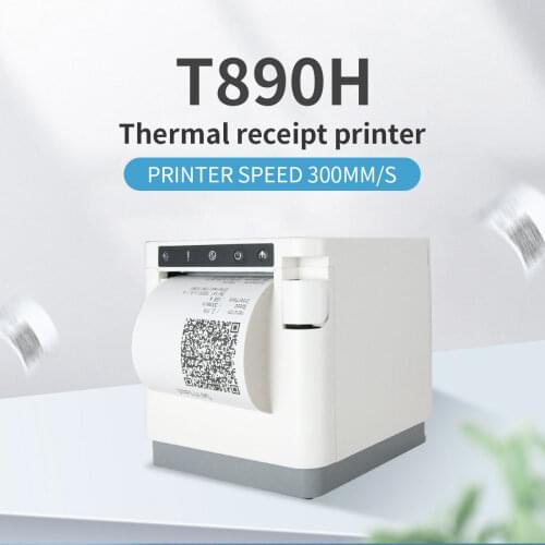 Vretti T890H Receipt Printer Paralel Port To Ethernet Wireless For Windows Android IOS POS 80mm Thermal Receipt Printer White