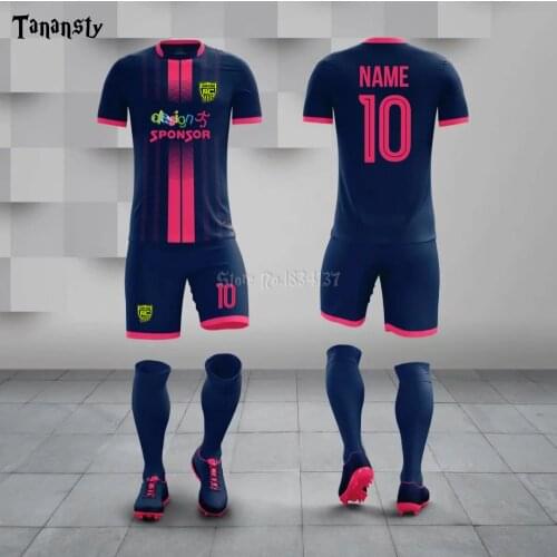 Football Jerseys Men Boys Soccer Uniforms set Sports Training Tracksuit running Soccer Short Sleeve Jersey Shorts Suits 2020