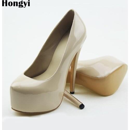 Hongyi 2018 Platform Round Toe Women Shoes Sexy High Heels Office Lady Dating Party Wedding Pumps Accept Custom Made Color