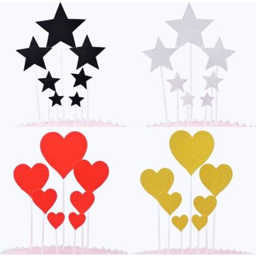 Birthday Cake Decoration Insert Card Five-pointed Star Love Star Dessert Cake Insert Card Star Love Decoration Plug-in