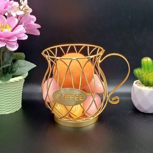 Universal Coffee Capsule Storage Basket Coffee Cup Basket Vintage Coffee Pod Organizer Holder Black For Home Cafe Hotel