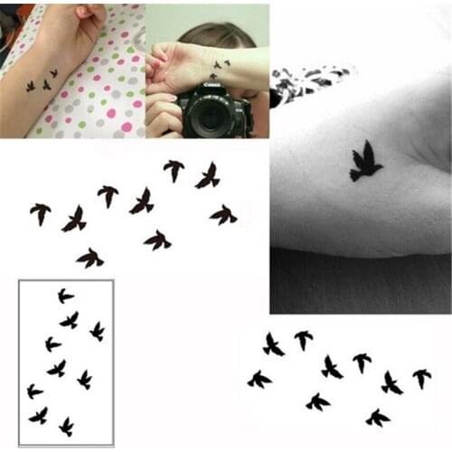 Temporary Tattoo Sticker Disposable Bird Waterproof Body Stickers Body Chest Arm Art Tattoo Men Hand Sticker New 2021