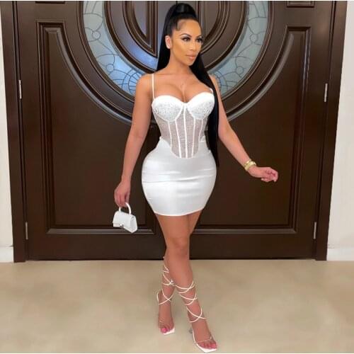 Women Clothing Sling Wrapped Breast Mesh Sexy Dress Birthday Party Lounge Wear Club Outfits Mall Goth Streetwear Y2k Wholesale