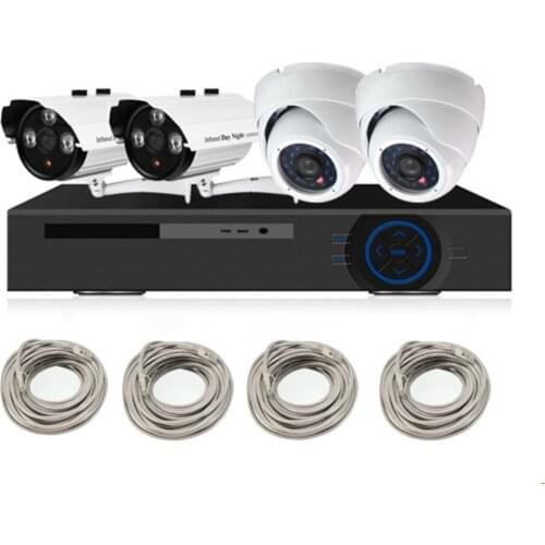 1.0Megapixel (1280 x 720p) 4Ch Network POE Video Security System (NVR Kit) - Four 1MP POE Weatherproof IP Cameras Night Vision