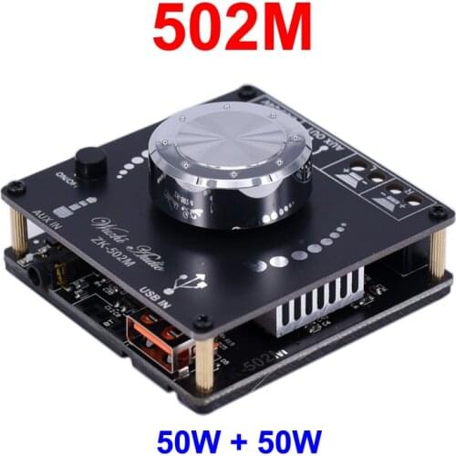 2*50W Bluetooth 5.0 TPA3116D2 Audio Power Amplifier Stereo 10W~100W HiFi Class D Digital TPA3116 USB Sound Card Mini Music AMP