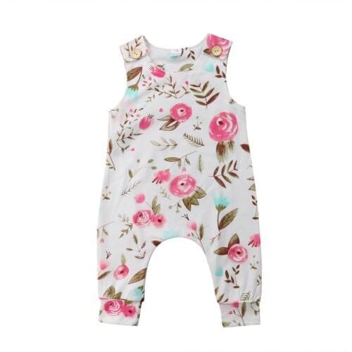 2018 Summer Floral Cute Baby Girl Infant Romper Sleeveless Jumpsuit Playsuit Clothes Size 1-3T