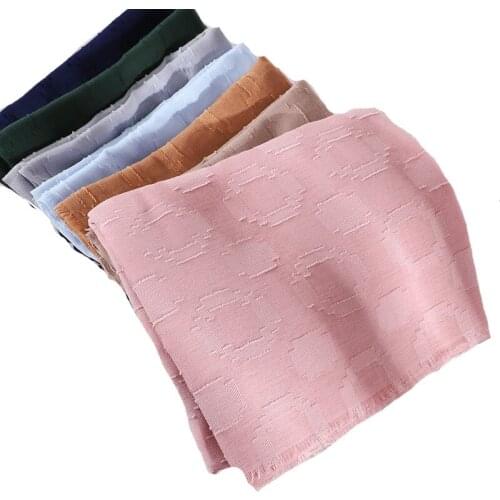 2021 Fashion Newest Solid Color Cotton Viscose Printed Scarf Shawls Wraps Hijabs 12Colors 10pcs/lot