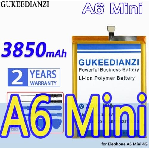 GUKEEDIANZI High Capacity Battery A6mini 3850mAh for Elephone A6 Mini 4G Mobile Phone Bateria