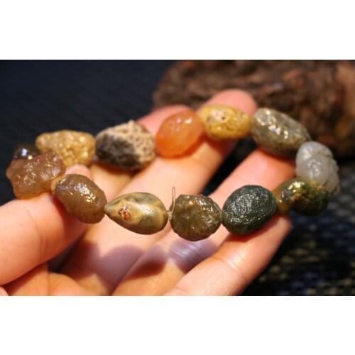 Big Treasure Talisman Energy Brand New Natural Alashan Gobi Candy Bead Desert Agate Bracelet Amulet A Timestown UPS21106