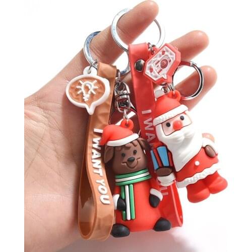 New Cartoon Santa Claus Doll Keychain Creative Soft Pendant Cute Car Bag Pendant Activity Small Gift