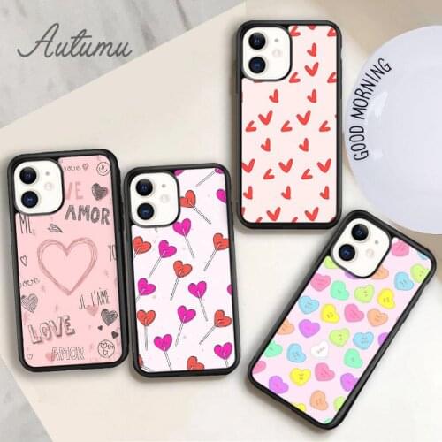 Valentines Phone Case for iPhone 11 12 Pro Max mini X XR XS SE 2020 5 6S 7 8 Plus Samsung Galaxy S8 S9 S10 Cover shell