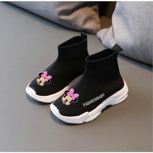 Minnie Mouse Baby Sneakers Infant Shoes Fashion Childrens Flat Shoes Baby Kids Girls Shoes Breathable Mesh Sports Running Boots