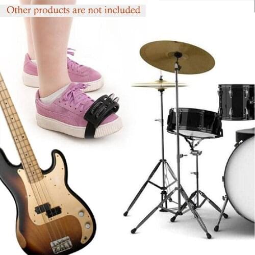 Elliptical Drum Hand Foot Jingle Bell Foot Tambourine Metal Jingle Bell Tambourine Percussion Musical Companion Instruments