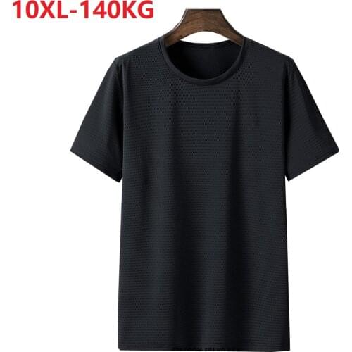 Summer Men hole Breathable Quick dry tshirt short sleeve large size 8XL 9XL 10XL sports tees fat elasticity out door tops tshirt